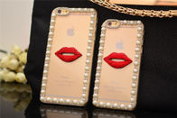 (labbro rosso sveglio del diamante DIY) sacchetto di caso del telefono cellulare di pollice Iphone6 4,7 5S